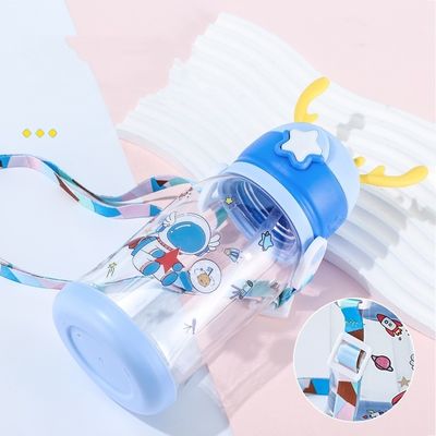 600 ml Capacité Logo personnalisé Transparent Cuve en paille en plastique de qualité alimentaire pour enfants