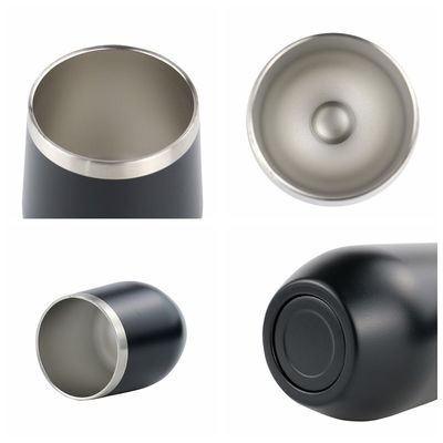 Coupe en acier inoxydable 12 oz 304 couleur en poudre revêtue de doubles parois Portable élève coupe isolée avec couvercle