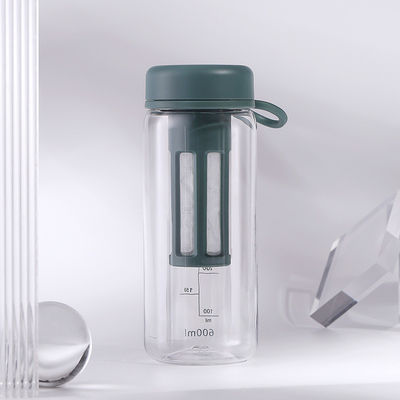 450 ml 600 ml bouteille d'eau plastique transparente et sans BPA avec balance pour gym