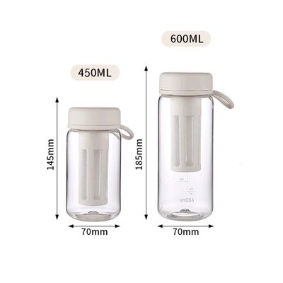 Salle de sport d'activités en plein air Bouteille d'eau en plastique portable avec infuseur de thé et ligne de capacité