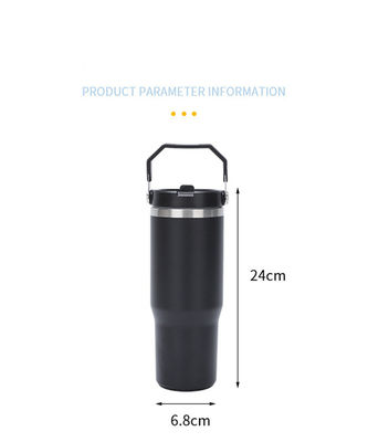 Bouteille d'eau de 30 oz avec isolation sous vide et paille incluse