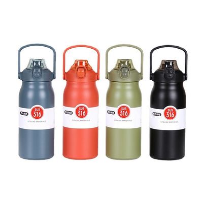 Bouteille d'eau portable à bouchon de rebond pour activités en plein air en acier inoxydable 304