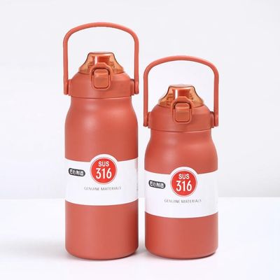 Bouteille d'eau portable à bouchon de rebond pour activités en plein air en acier inoxydable 304