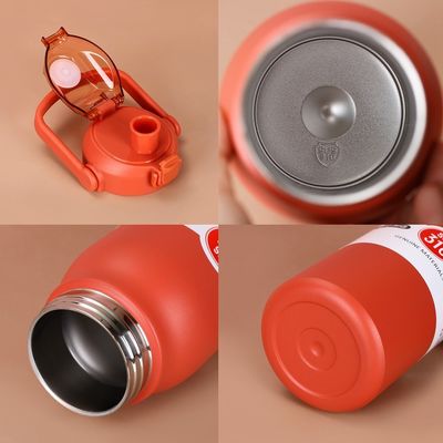 Bouteille d'eau portable à bouchon de rebond pour activités en plein air en acier inoxydable 304