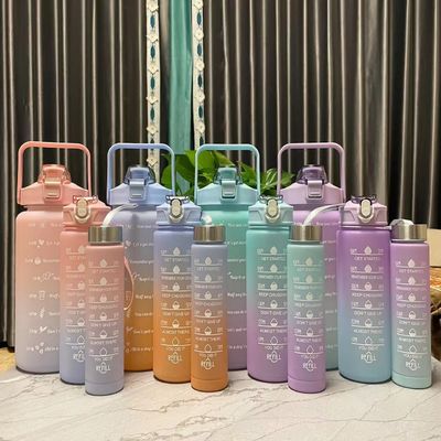 Environnemental BPA GRATUIT Gradient Couleur Motivation Gym Fitness Sports Tritan Set de bouteille d'eau