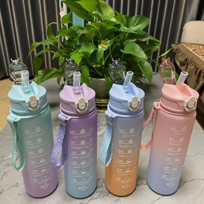 Environnemental BPA GRATUIT Gradient Couleur Motivation Gym Fitness Sports Tritan Set de bouteille d'eau