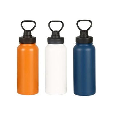 Bouteilles sportives isolées sous vide en acier inoxydable portatives directes de 1000 ml avec poignée