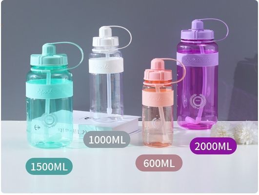 Boisson directe unisexe 1000 ml sans BPA Tritan motivationnel salle de gym Bouteille d'eau en plastique avec horodatage
