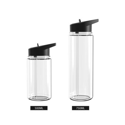 750 ml bouteille d'eau potable en plastique clair pour le sport et le fitness pour l'eau bouillante