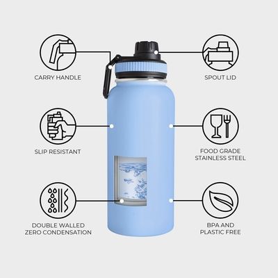 32 oz en acier inoxydable à double paroi Bouteille de sport isolée pour portabilité des étudiants