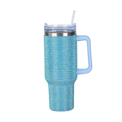 Bouteille d'eau en acier inoxydable en 40 oz incrustée de diamants