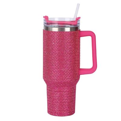 Bouteille d'eau en acier inoxydable en 40 oz incrustée de diamants