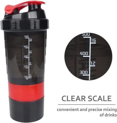Unisexe Logo personnalisé 500ml Bpa Bouteille de shaker gratuit PP Milk Shake Cup Poudre de protéines Fitness Gym Sports Bouteille d'eau avec boule de mélange