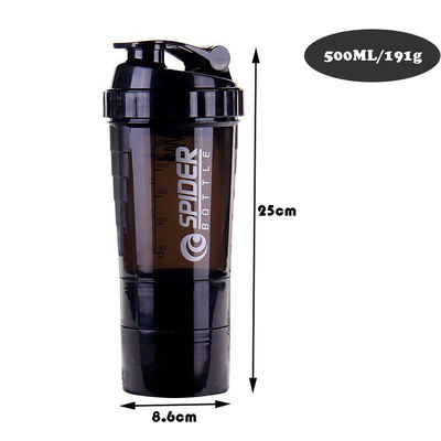 Unisexe Logo personnalisé 500ml Bpa Bouteille de shaker gratuit PP Milk Shake Cup Poudre de protéines Fitness Gym Sports Bouteille d'eau avec boule de mélange