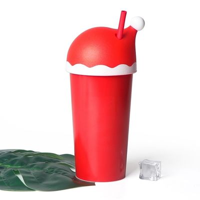 Logo personnalisé 600ml réutilisable en plastique pour enfants tasse de Noël personnalisé Santa Hat Tumbler