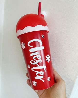 20 OZ tasses de café de Noël 600ml Logo personnalisé de luxe Nouveauté tasse de paille pour Noël