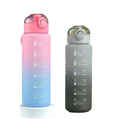 32 oz 1000 ml Bouteille d'eau sportive de motivation avec débit Flip Top Portable