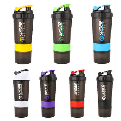 Logo personnalisé 2 couches Gym Protein Shaker Bouteille avec organisateur de pilule et stockage 16oz