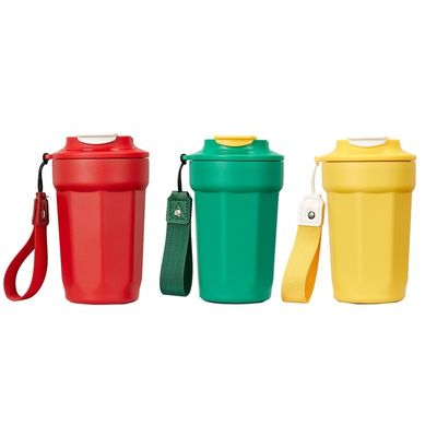 Bouteilles à vide Thermoses en forme de diamant Bouteille de café portable imperméable avec poignée 420ml