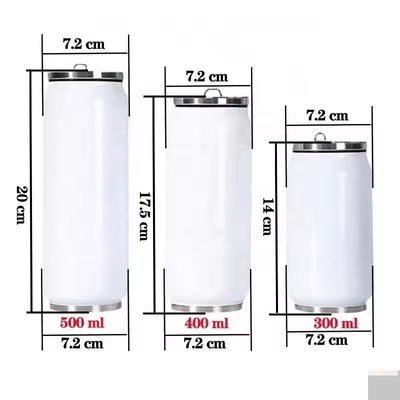 Coupe à double paroi en acier inoxydable peut bouteille bouteilles de thermos sous vide avec couvercle à paille