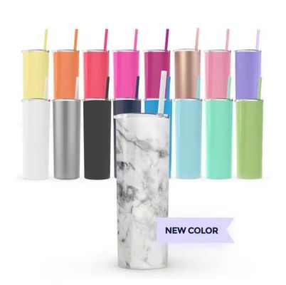 Bouteille d'eau en acier inoxydable avec couvercle et paille Meilleure vente créative mode sur mesure 12oz 20oz 30oz tasse