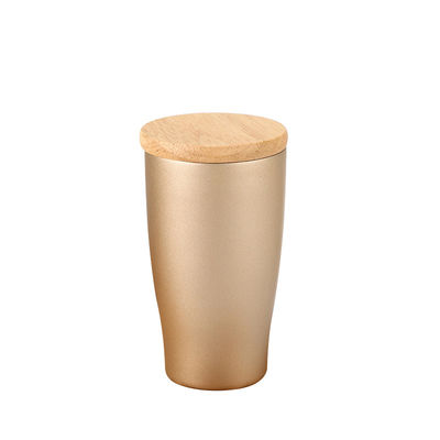 Coupe de café en acier inoxydable isolée sous vide 350ml BPA libre tasse à double paroi avec couvercle en bambou