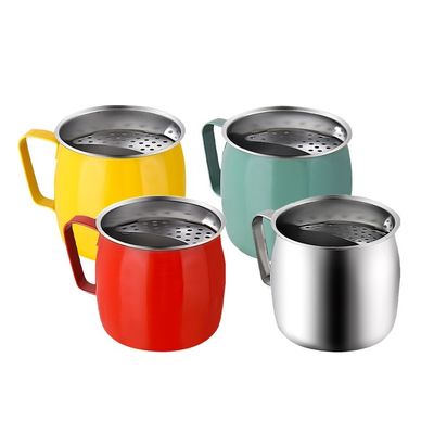 Fourniture directe 304 tasse à thé en acier inoxydable tasse portable de qualité alimentaire avec filtre à croissant