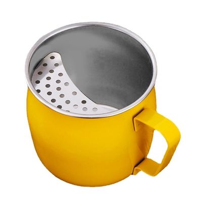 Fourniture directe 304 tasse à thé en acier inoxydable tasse portable de qualité alimentaire avec filtre à croissant