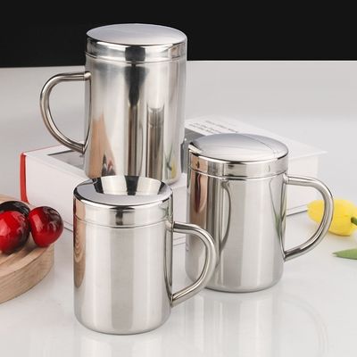 Coupe à café en acier inoxydable 304 Eco-friendly Travel Tumbler Coupe à boire avec poignée de main