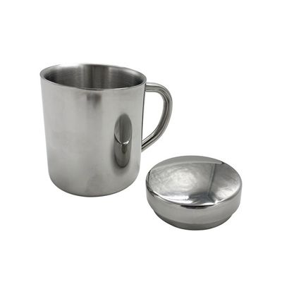 SUS 304 en acier inoxydable double paroi tasse de café-thé camping avec couvercle Voyage durable