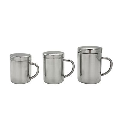 SUS 304 en acier inoxydable double paroi tasse de café-thé camping avec couvercle Voyage durable