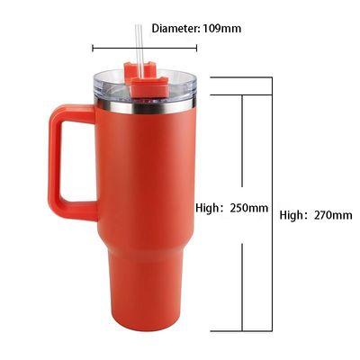 Classique style de conception 40oz en acier inoxydable outdoor tumbler avec poignée et paille pour OEM