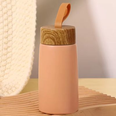 Vacuum 304 en acier inoxydable Bouteilles d'eau isolées 280ml Portable Grain de bois créatif