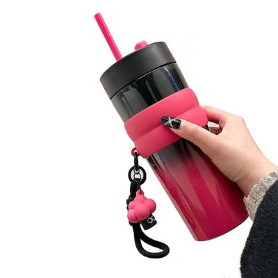 710ML étui à café en acier inoxydable étanche pour camping tasse thermique avec paille et logo personnalisé
