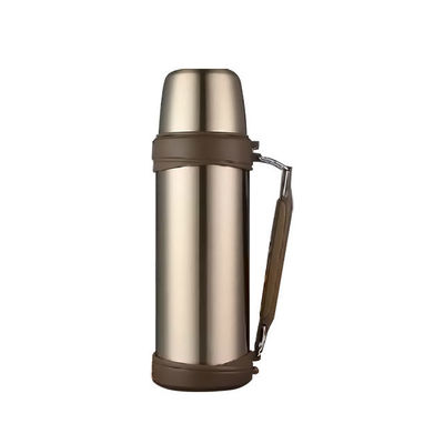 Bouteille d'eau isolée en acier inoxydable de grande capacité pour les sports et les voyages à Golden