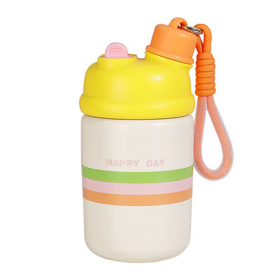 Bouteille d'eau en acier inoxydable portable de 500 ml, tasse de café isolée avec paille