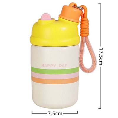 Bouteille d'eau en acier inoxydable portable de 500 ml, tasse de café isolée avec paille