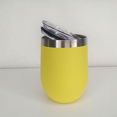 Bouteille en acier inoxydable à double paroi en forme d'oeuf avec couvercle pour 240 ml / 350 ml de capacité