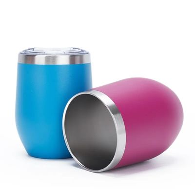 Bouteille en acier inoxydable à double paroi en forme d'oeuf avec couvercle pour 240 ml / 350 ml de capacité
