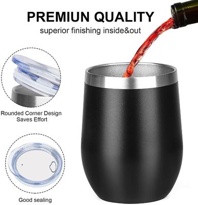 Occasion de camping 12 oz en acier inoxydable isolation moule en forme d' œuf avec couvercle de qualité alimentaire PP