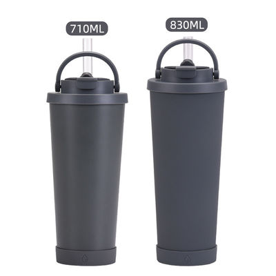 2023 Bouteille d'eau en acier inoxydable à poignée portable avec isolation à paille et double couche