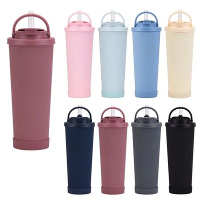 2023 Bouteille d'eau en acier inoxydable à poignée portable avec isolation à paille et double couche