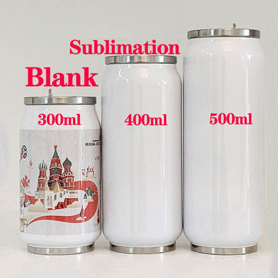 12 oz 17 oz double paroi en acier inoxydable boîte à soude tumbler avec un porte-boissons à couvercle de paille