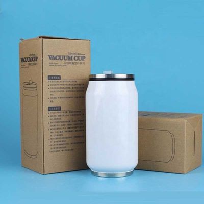 12 oz 17 oz double paroi en acier inoxydable boîte à soude tumbler avec un porte-boissons à couvercle de paille