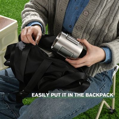 OEM en acier inoxydable fournisseur direct tasse à double paroi tasse de camping avec poignée pliable