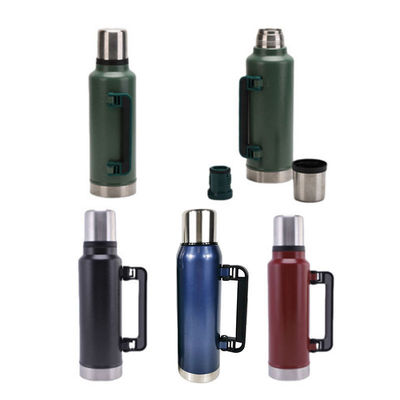 Bouilloire à eau chaude isolée en acier inoxydable à double paroi pour voyages en plein air et camping