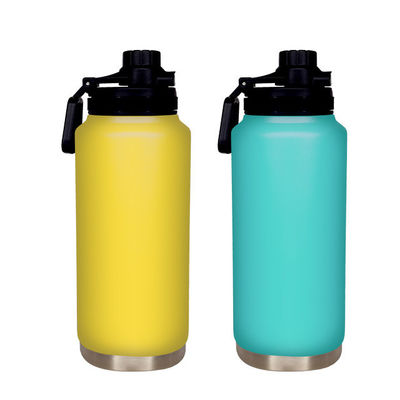 Logo personnalisé Coupe droite Bouteille d'eau en acier inoxydable 32 oz 1000 ml Coupe métallique isolée