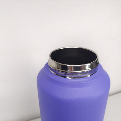 Logo personnalisé Coupe droite Bouteille d'eau en acier inoxydable 32 oz 1000 ml Coupe métallique isolée