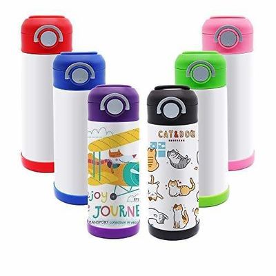 12 oz Sublimation Blanc Blanc Bouteille pour enfants en acier inoxydable à double paroi