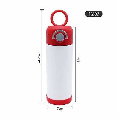 12 oz Sublimation Blanc Blanc Bouteille pour enfants en acier inoxydable à double paroi